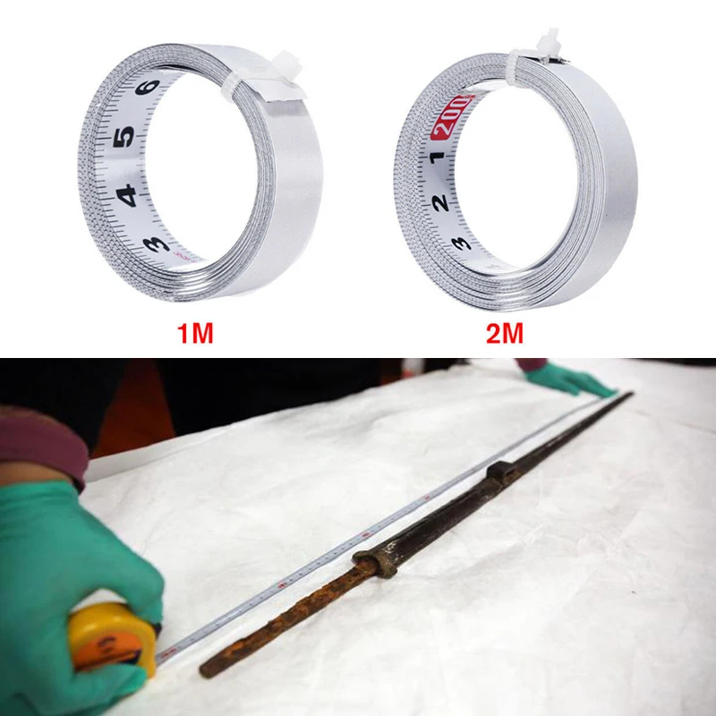

1M-2M Miter Track Tape Measure Self Adhesive Metric Scale Ruler Stainless Steel Tool