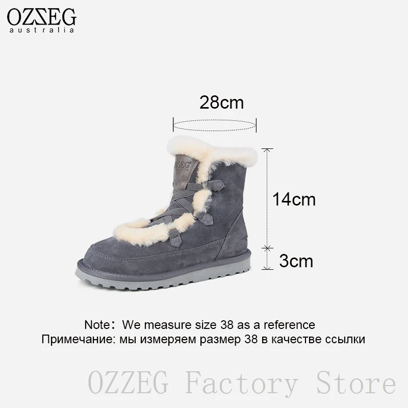 OZZEG/Роскошные брендовые дизайнерские зимние ботинки женская австралийская подкладка из натуральной овечьей шерсти зимняя обувь из натуральной кожи с мехом женская обувь наивысшего качества