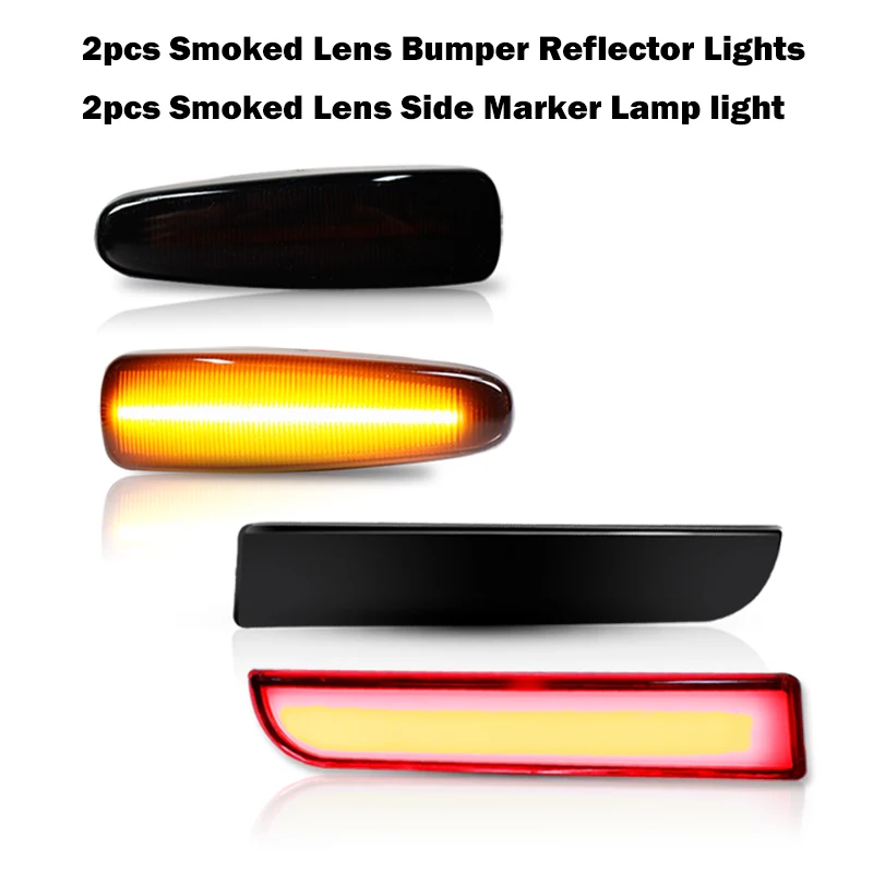 

Янтарный для Mitsubishi Lancer Evo X Mirage Outlander, боковой габаритный фонарь, указатель поворота и красный отражатель бампера, задний/тормоз, задние противотуманные фары