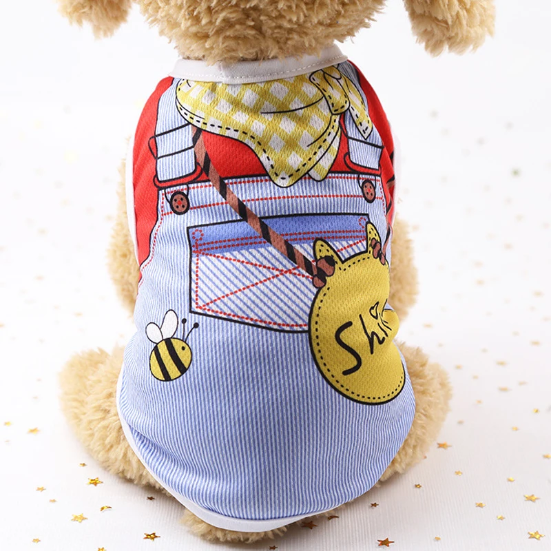 

Spring and summer dog clothes pet T-shirt small dog dog clothes pet dog vest sleeveless soft cotton dog clothes