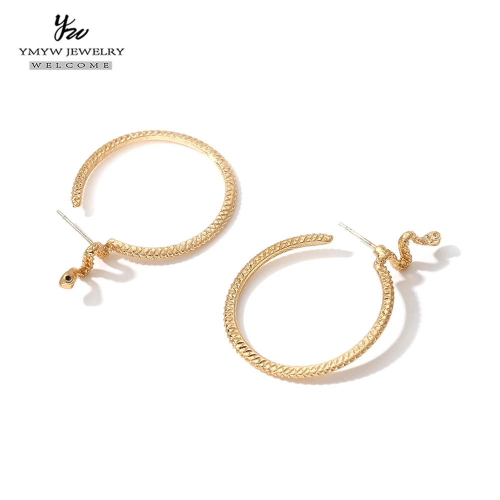 Женские круглые серьги гвоздики YMYW винтажные металлические золотистого цвета с