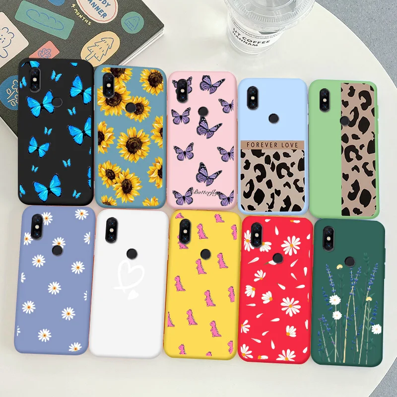 

For Xiaomi Mix 3 Phone Case Cartoon Cute Pattern Cover Flower Fundas Shell Silicon Soft TPU Painted Phone Back Bumper