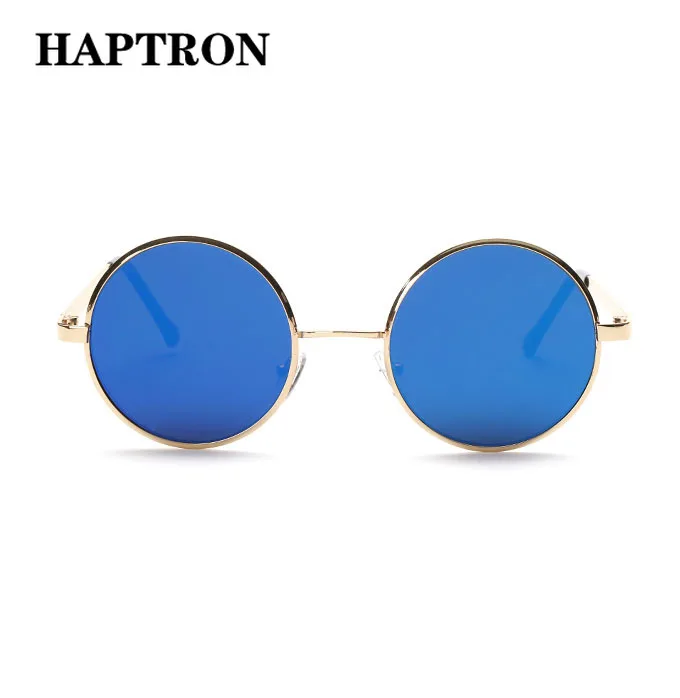 HAPTRON винтажные Круглые Солнцезащитные очки женские брендовые ретро желтые