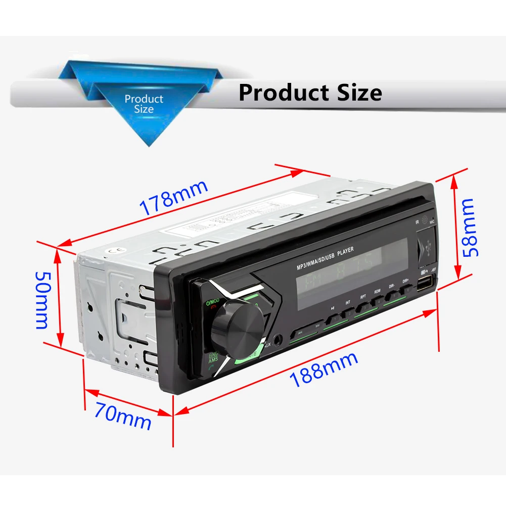 FM 87 5 ~ 108 МГц Красочный Bluetooth автомобильный радиоприемник mp3 плеер 1 DIN в тире аудио