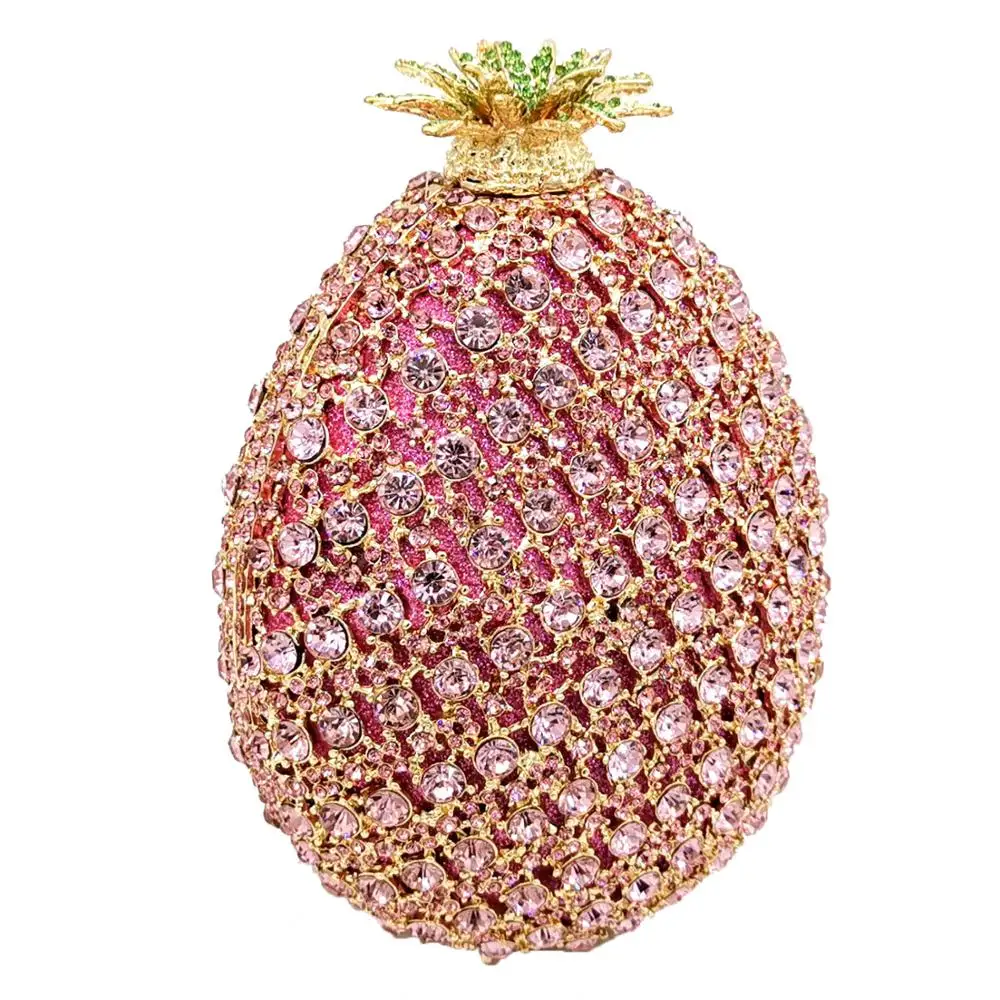 Boutique De FGG розовые ананасы женские бриллиантовые сумочки Minaudiere вечерние