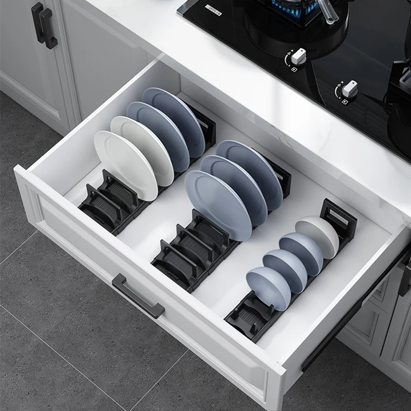 

Dish Drying Rack Kitchen Organizer Telescopic Bowl Plate Holders Cabinet Cutlery Organizer Shelf Dish Storage Rack