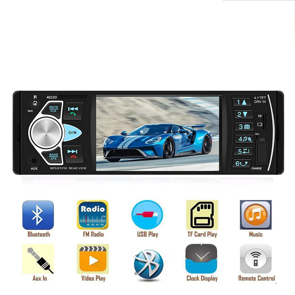 1 din автомобильный радиоприемник 4022D FM радио автомобильное аудио стерео Bluetooth