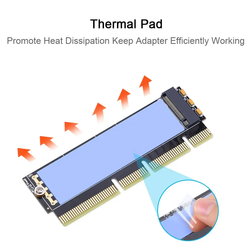 Переходник onbian M.2 NVMe SSD на карту PCIe M2 Key M драйвер с силиконовой охлаждающей