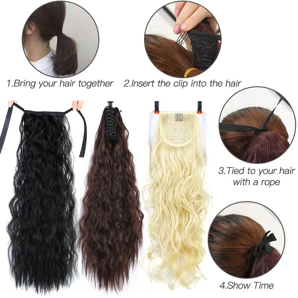 Xnaira Synthetic Drawstring Ponytail Long Afro Kinky Curly Pony Tail Natural Fake Clip In Hair Extensions Heat Resistant Fiber | Шиньоны и
