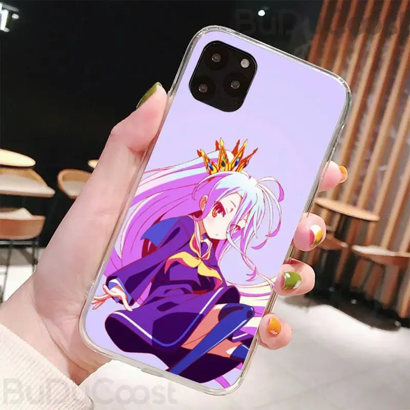 slok no game no life cute girl phone case for iphone 8 7 6 6s plus x 5s se 2020 xr 11 pro xs max 12 12mini free global shipping