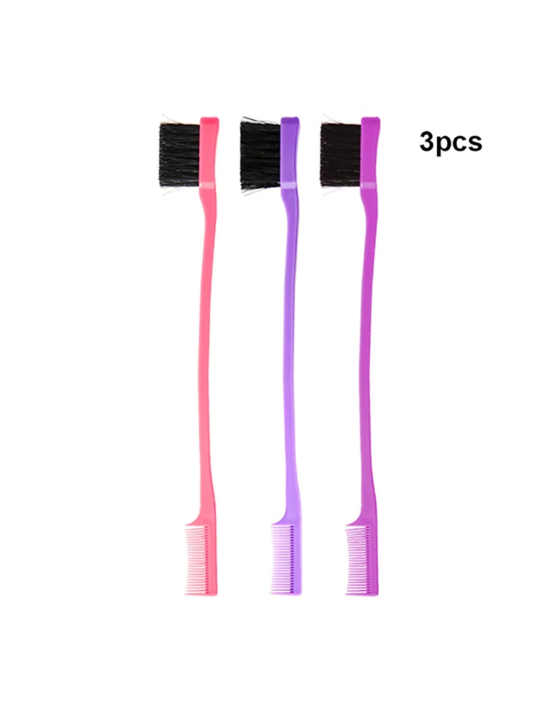 

3pcs Double Sided Eyebrow Brush Women Edge Control Brush Adjustment Hairline Edge Comb Smooth Grooming Hair Tool