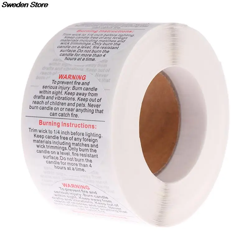 500 шт./рулон Предупреждение предупреждающие этикетки для свечей | Дом и сад