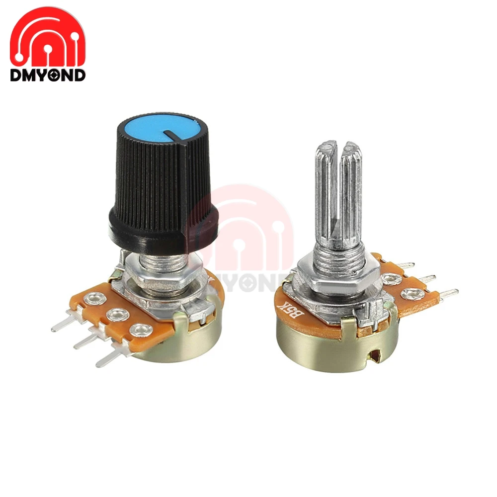 Ручка вращающегося потенциометра WH148 5 шт. синяя для Arduino Cap 1K 2K 5K 10K 20K 50K 100K 250K 500K 1M