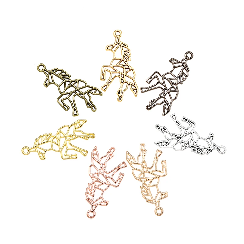 

YuenZ 15pcs New Product 7 color unicorn Charms Pendant Jewelry Metal Alloy Jewelry Marking 33*17mm D9311