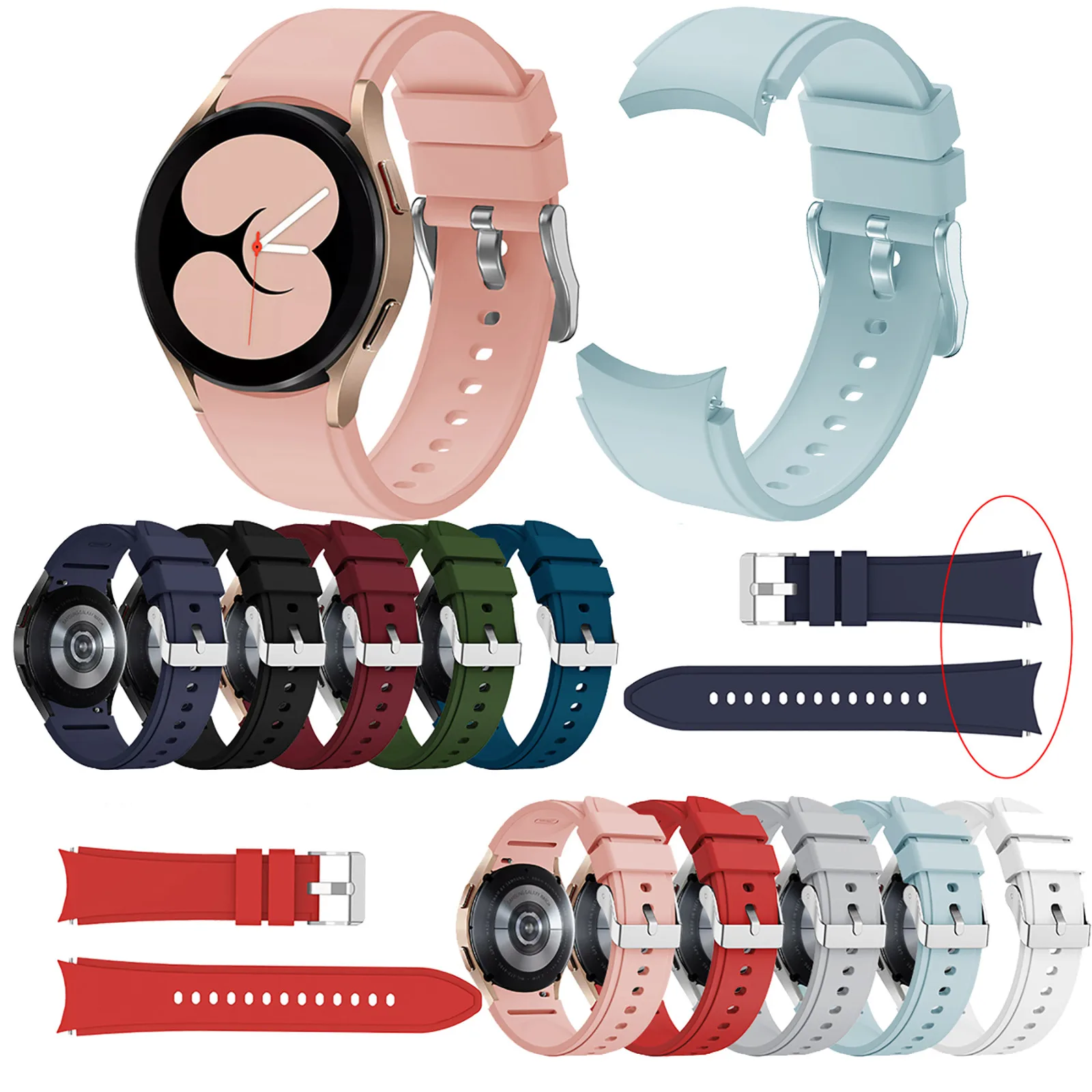 

Classic 46mm Silicone Watch Replacement Band Strap For Samsung Galaxy Watch 4 Fashion Solid Watches Accessories Смарт Часы