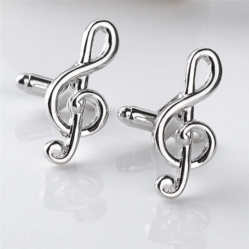 

1Pair Fashion Music Note Cufflinks Cufflinks French Cuff Nail Exaggerated Men Jewelry