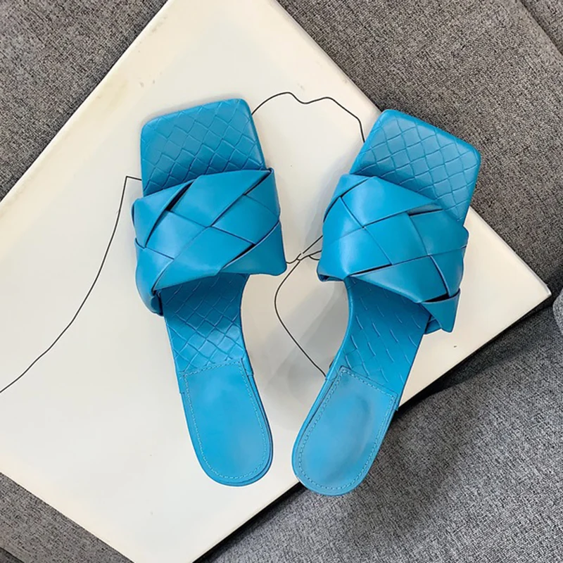 2020 летняя обувь для женщин Модные туфли голубой фиолетовый белый Тапочки мюли