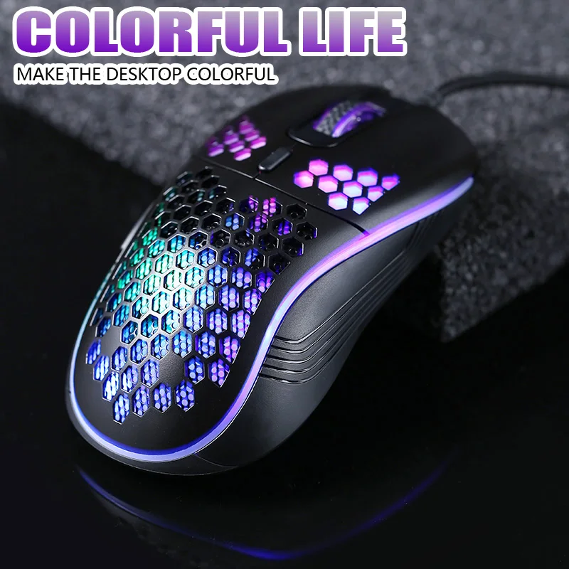 

Новое поступление RGB Подсветка игровой Мышь Портативный USB Проводная клавиатура Регулируемый 4800 Точек на дюйм 6 кнопок мышь для ПК, ноутбука,