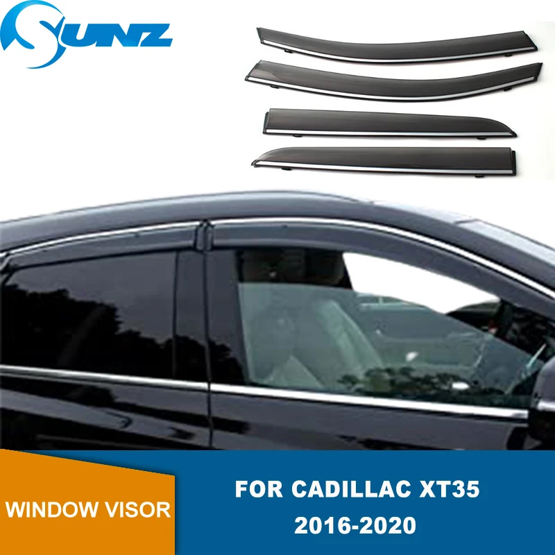 

Window Deflectors For Cadillac Xt35 2016 2017 2018 2019 2020 Window Visors Sun Rain Tape On Deflector Wind Rain Guards SUNZ