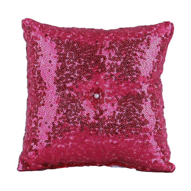 

Wedding Ring Pillow Satin Ribbon Rhinestone Sequins Bearer Pillow Wedding Decorations Western Wedding Sequins Wedding Ring