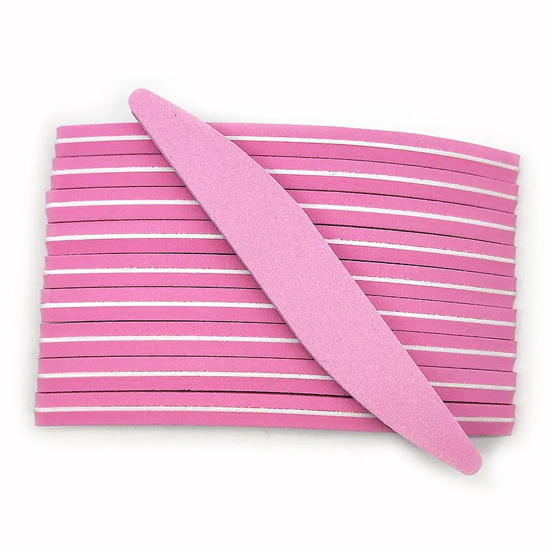 Pink 10 шт/лот смешанный цвет 100/180 пилка для ногтей полумесяц типа Pilnik Do Paznokci шлифовальная губка блок пилки для ногтей буферная полировка ногтей инструменты - Цвет: Pink