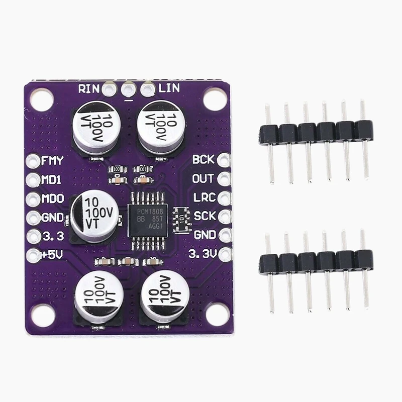 24Bit усилитель Pcm1808 аудио стерео Adc односторонний аналоговый плеер декодер плата