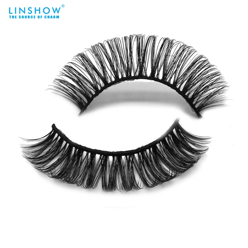 

LinShow 15mm Classic Hybrid Russian Volume D Curl Eyelashes 100% Handmade Crisscross Fake Lashes Wispy Fluffy Long Strips Lashes