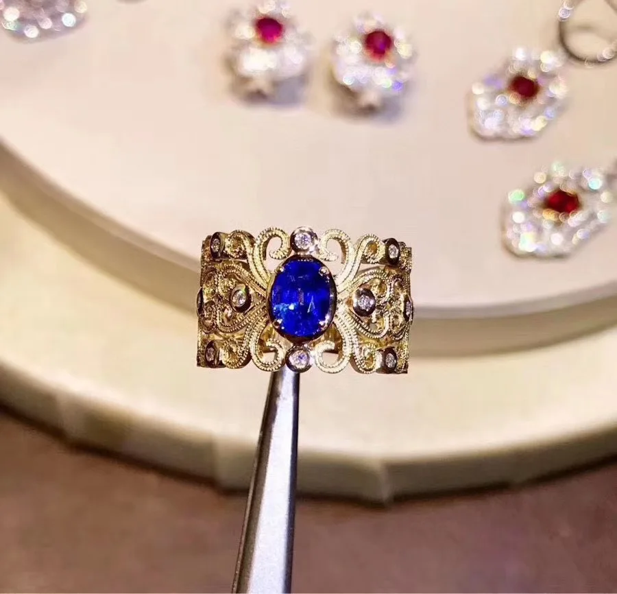 Новое поступление стихийных бедствий и реальные Кольца с сапфиром 925 пробы