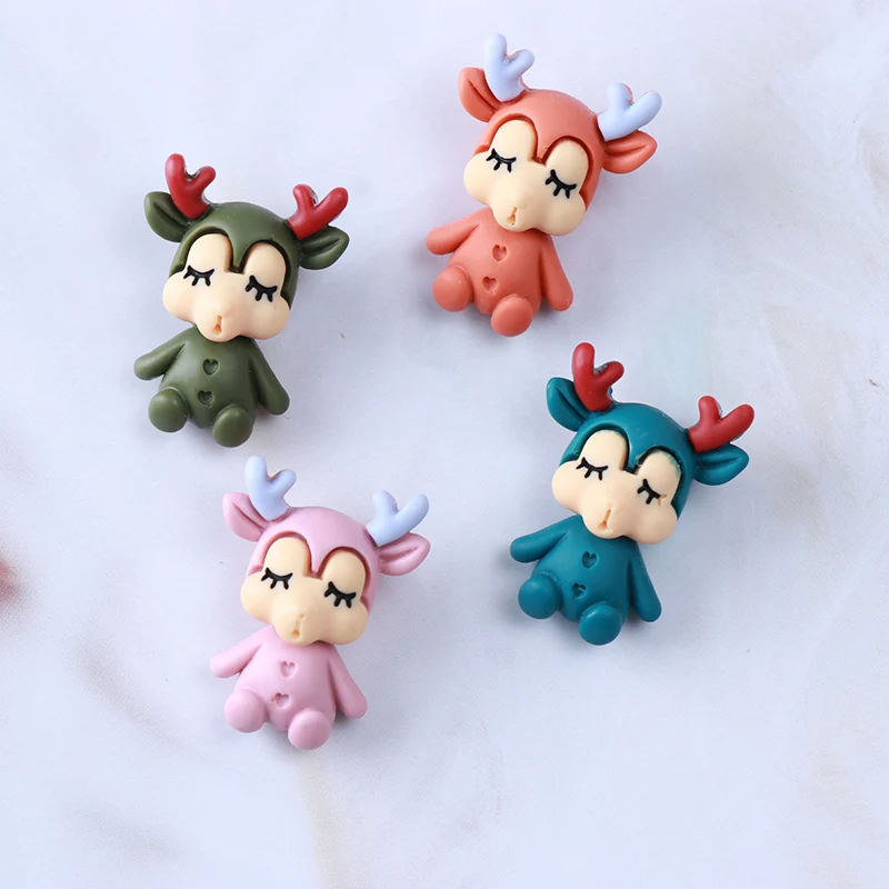 10 шт. с изображением &quotОлень&quot полимерные Стразы плоские оборота кабошон Kawaii