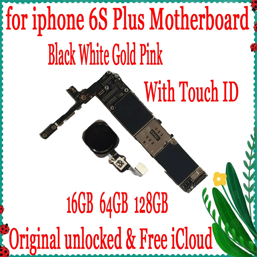 Оригинальная материнская плата для iPhone 6S Plus 100% разблокированная с сенсорным ID/No