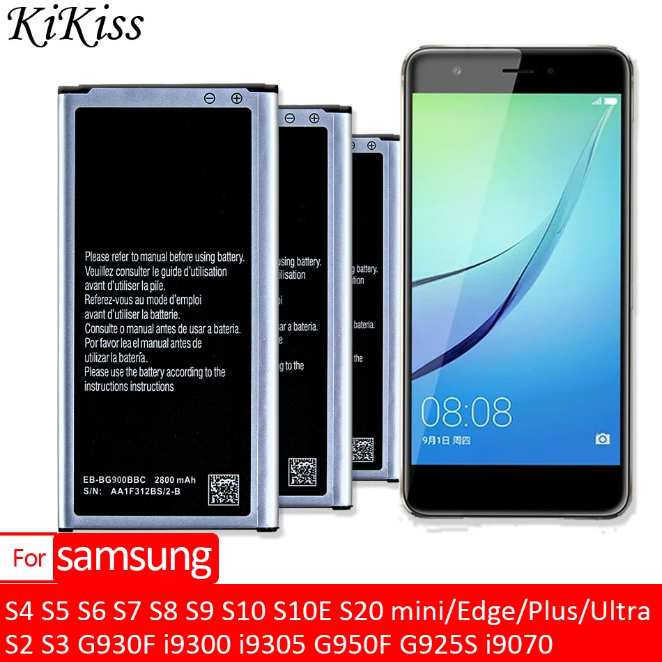 

Аккумулятор для Samsung Galaxy S S2 S3 S4 S5 S6 S7 S8 S9 S10 5G S10E S20 mini Edge Plus Ultra SM G930F i9300 i9305 G950F G925S i9070