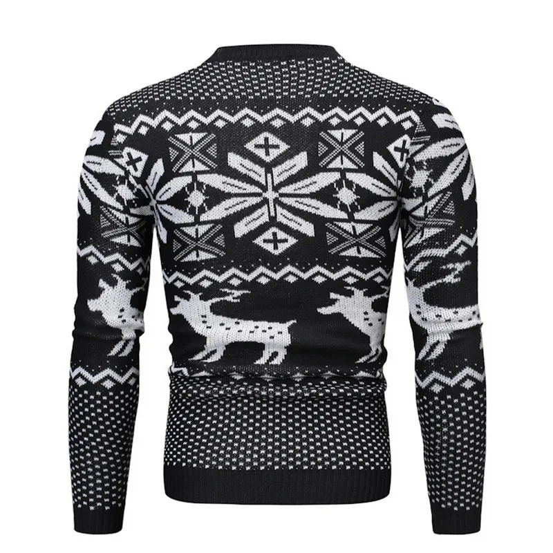 2019 Christmas Unisex Sweater Winter Deer Printed Knitted Wool Pullovers Casual For Men And Women Warm Clothes | Мужская одежда