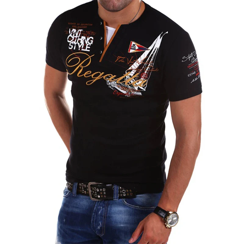 Футболка ZOGAA мужская с принтом однотонная Повседневная майка длинными рукавами