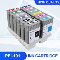 12pcs pfi101 empty refillable ink cartridge with chips pfi101 for canon ipf5000 ipf5100 ipf6100 ipf6200 130ml