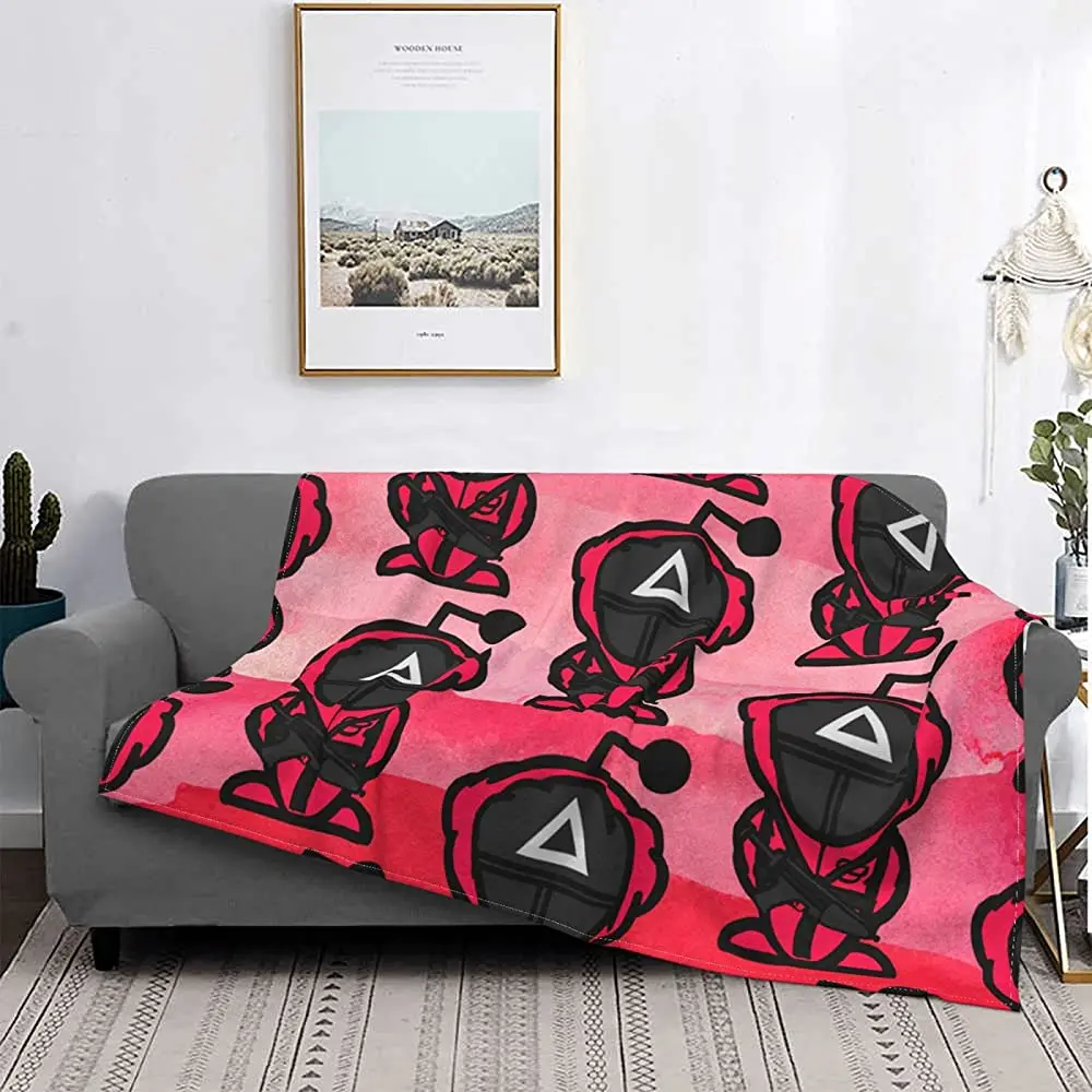 

Squid Game Blanket All Season Sherpa Lap Blanket for Family Birthday Gift Fleece Throw for Office Home Bed 60"X50"