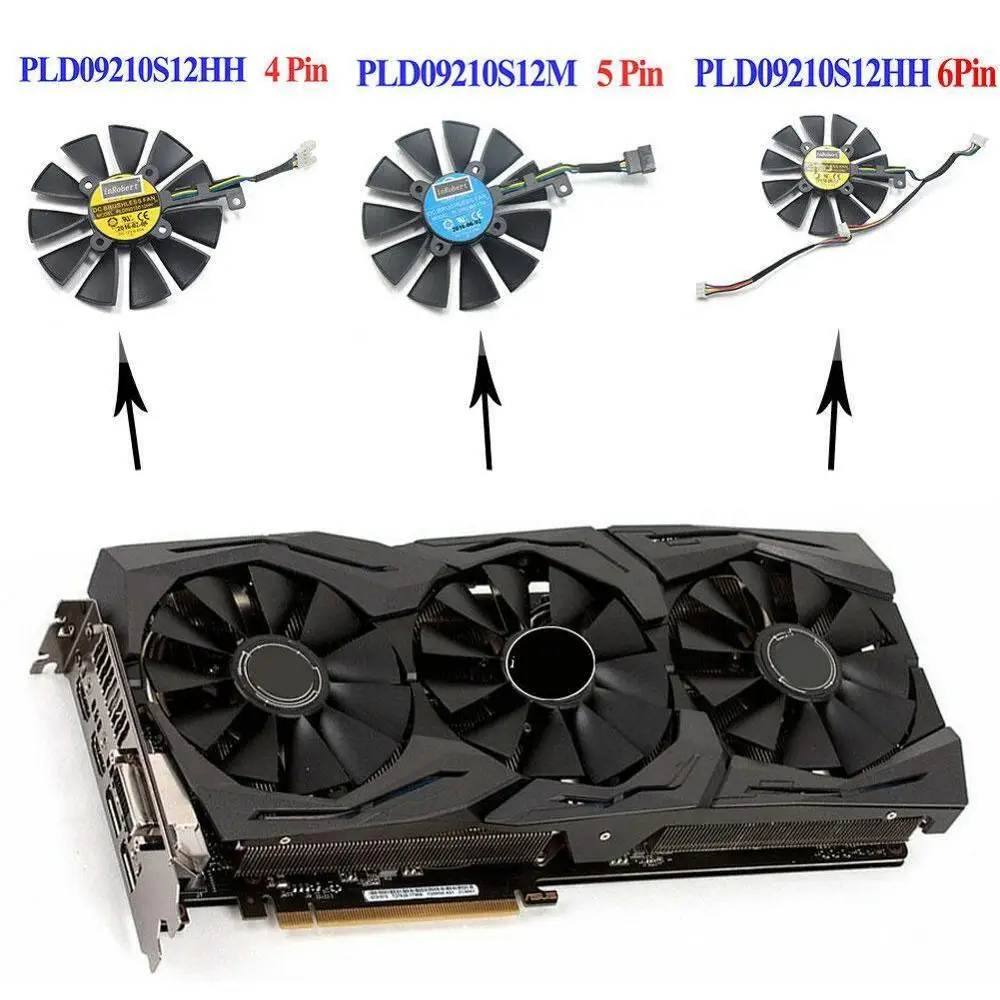 87 мм для ASUS Strix GTX 980ti 1060 1080 1070 480 вентилятор 1080ti RX охлаждение FURY Graphics DC3 4G RADEON карта 580