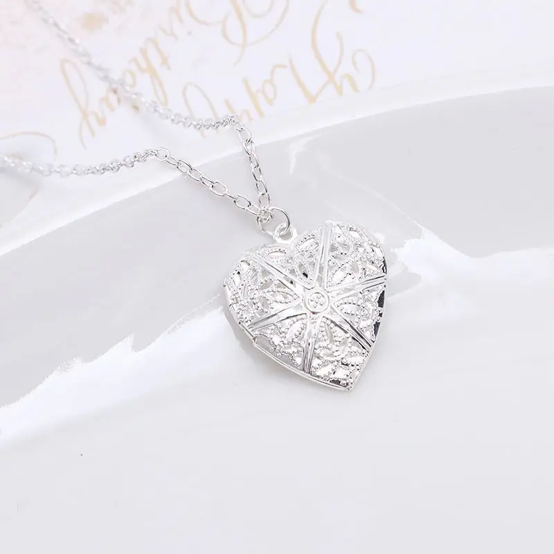 Ажурное ожерелье в форме сердца коробки можно открыть женская мода свадебный