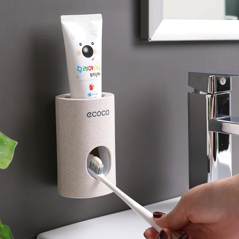Автоматический Диспенсер зубной пасты ECOCO настенный держатель для зубных щеток