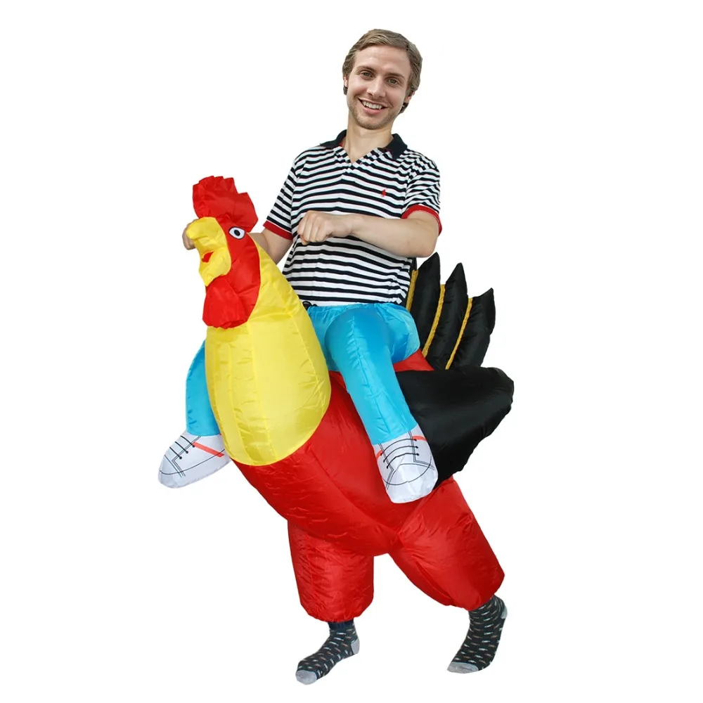 Курица надувыне костюмы маскарадный костюм на Хеллоуин Платье носить me и красным