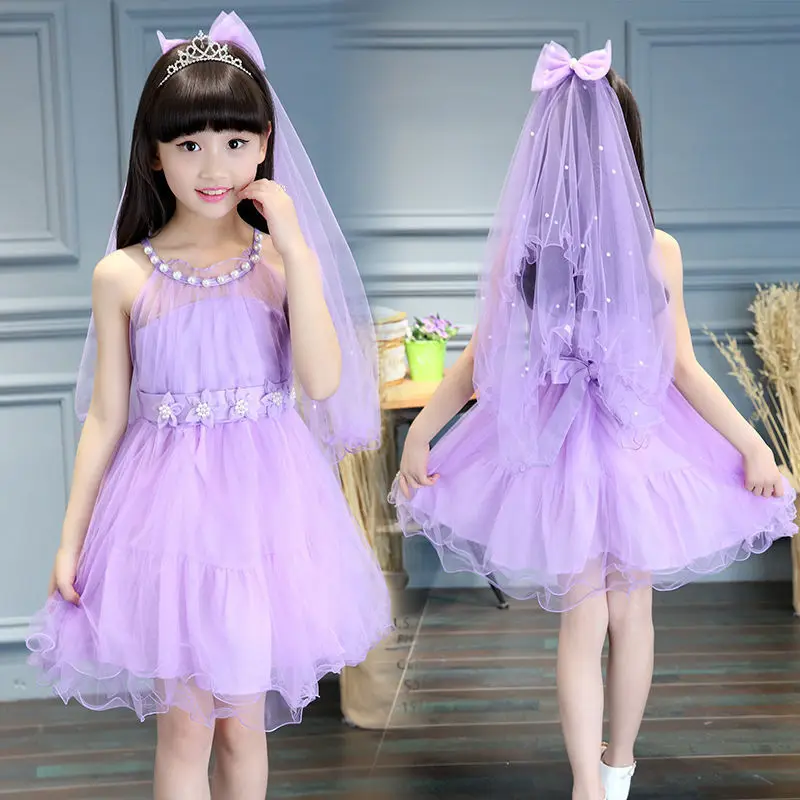 Летнее праздничное платье для девочек кружевное детское свадебное платье-пачка