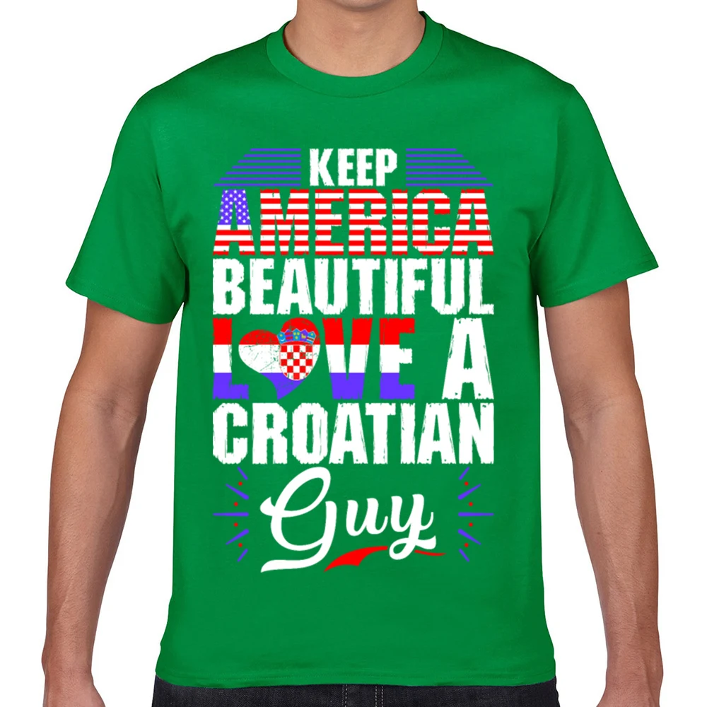 Футболка мужская с надписью keep america beautiful love a хорватский парень Мужские футболки