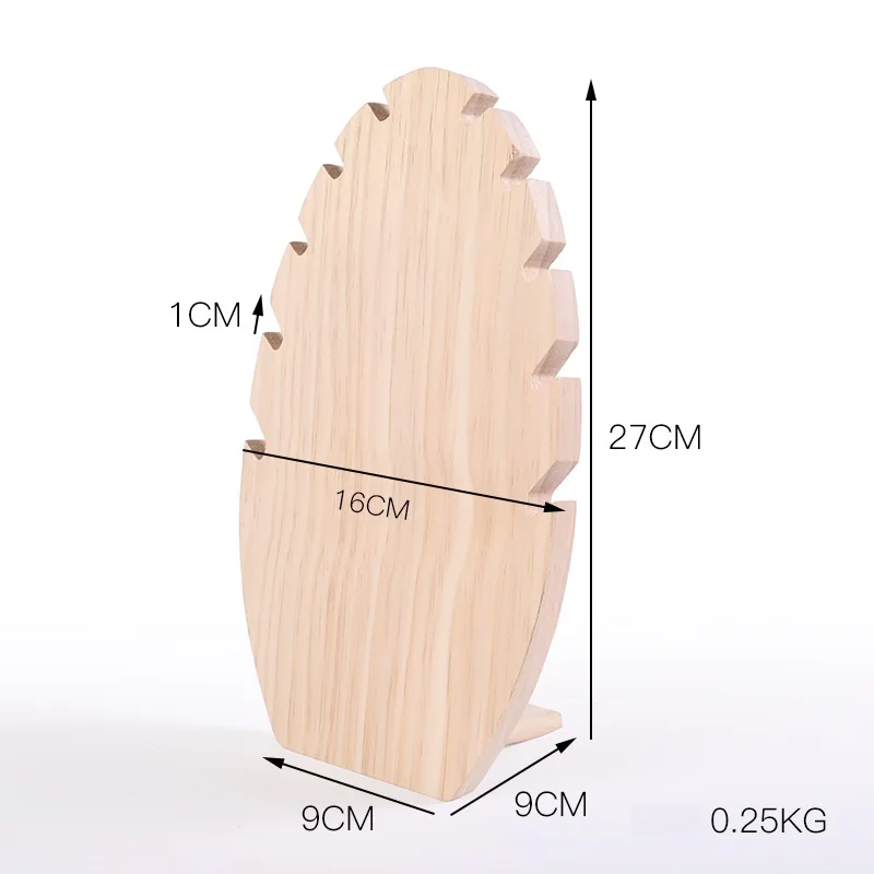 

Freestanding Necklace Easel Display Stand Wooden Flame Shape Necklace Chain Jewelry Display Stand