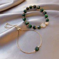 new fashion bracelet green gem bracelet bracelet korean fashion bracelets for women 2021 trend jewelry bangles for women