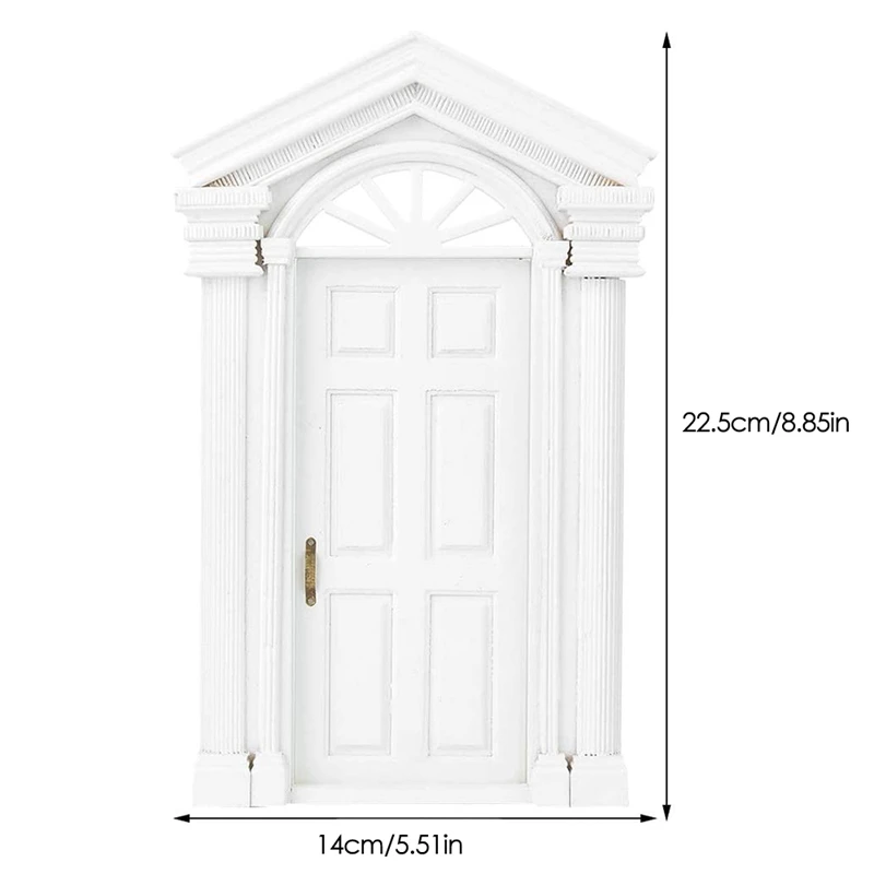 

1:12 DollHouse DIY Mini Door, Wooden Steepletop Window Sun Door for Dollhouse Furniture Accessories