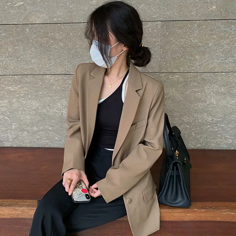 

Весна-Осень 2021, Свободный Тонкий Модный темпераментный костюм для отдыха, женский пиджак