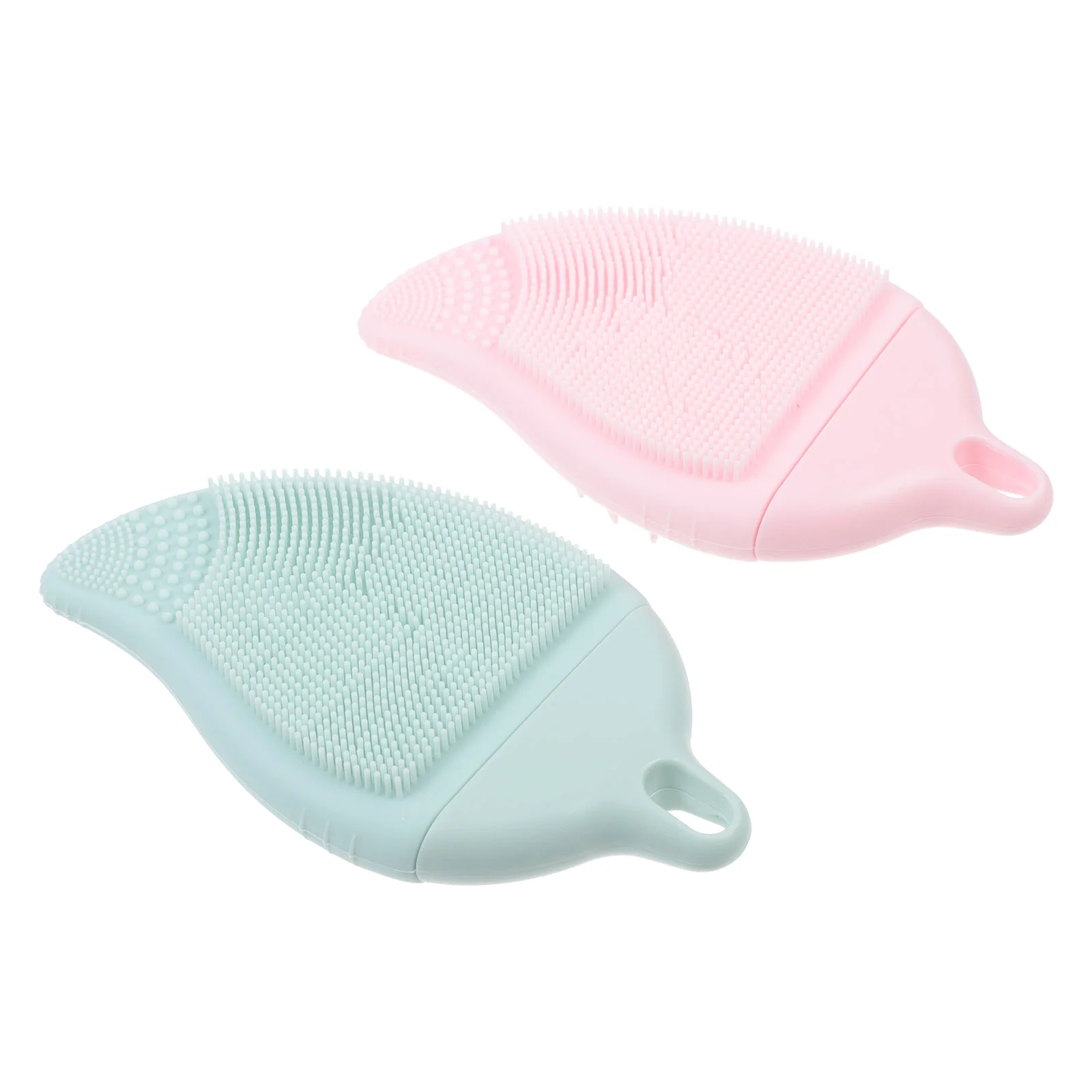 

2Pcs Silicone Bath Brush Hair Face Body Cleaning Brush (Grey Green)