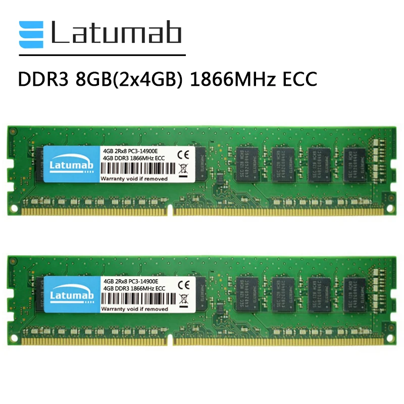Оперативная память Latumab DDR3 8 Гб (2x4 Гб) 1866 МГц рабочей станции 240-контактная ECC UDIMM