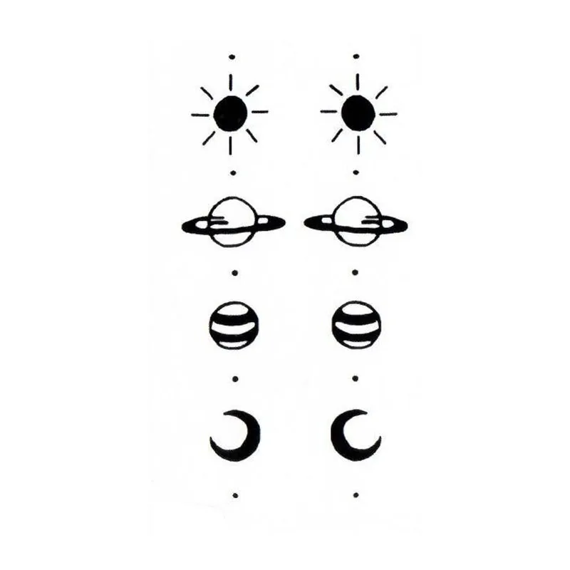 Водонепроницаемая Временная тату наклейка sun moon Saturn Tatuajes ручная Татуировка