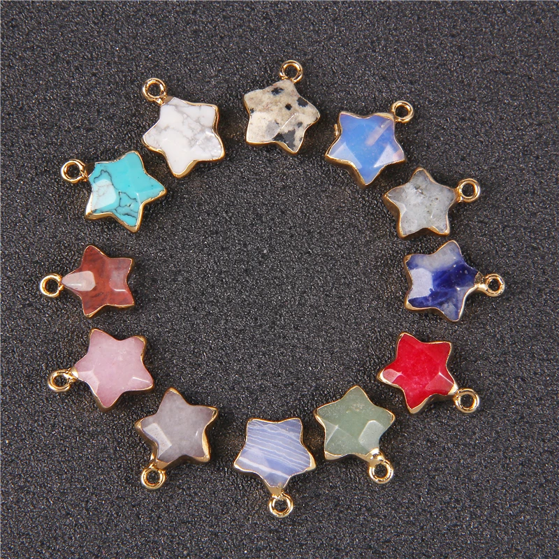 Подвеска из натурального камня в форме звезды ювелирный кулон агата и