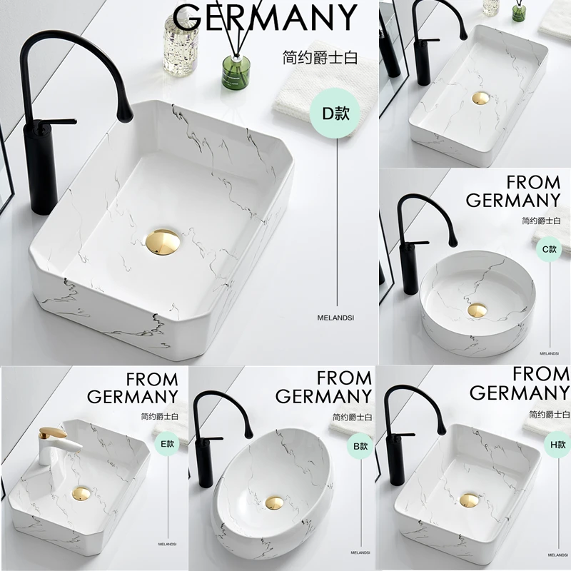 Скандинавская столешница раковина для рук Jazz овальная белая керамическая